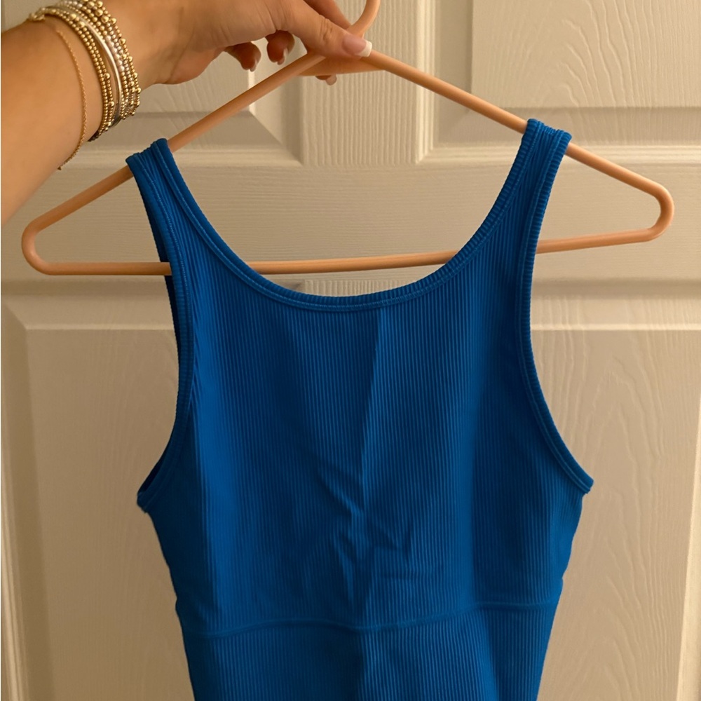 Lulu Blue Reversible Ribbed Tank Top